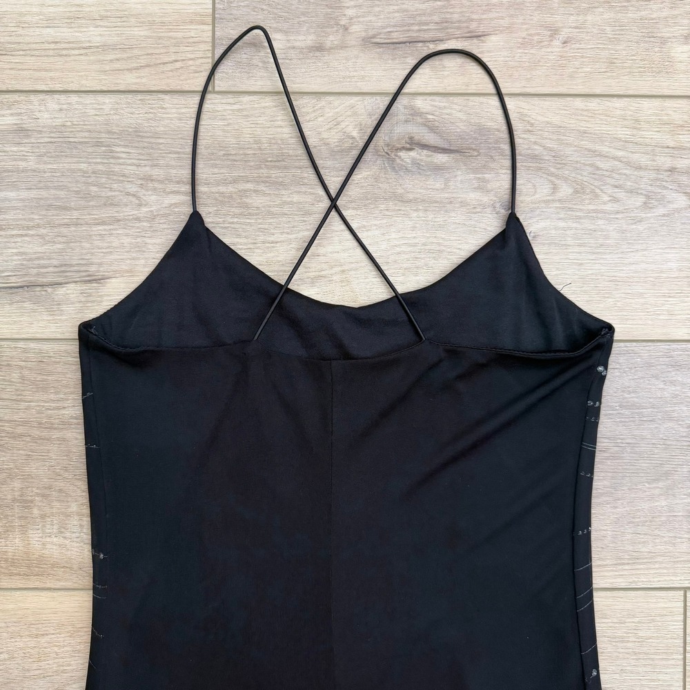 Vintage Whimsigoth Y2K Black Sheer Mesh Mermaid Midi Dress Stretchy‎ Byer Too - Picture 7 of 16
